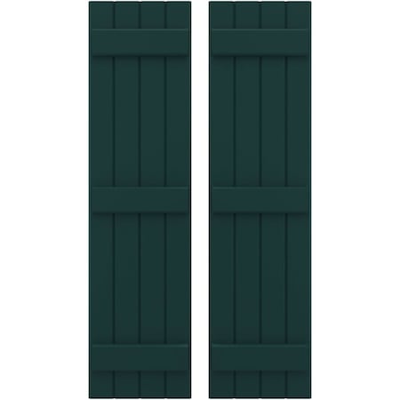 Ekena Millwork Americraft 4-Board, 3 Batten Exterior Real Wood Joined Board-n-Batten Shutters, ARW401BB414X66FGH, PR ARW401BB414X66FGH